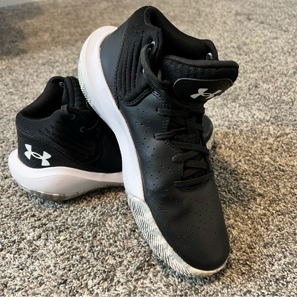 Under Armour Black and White High-Top Sneakers